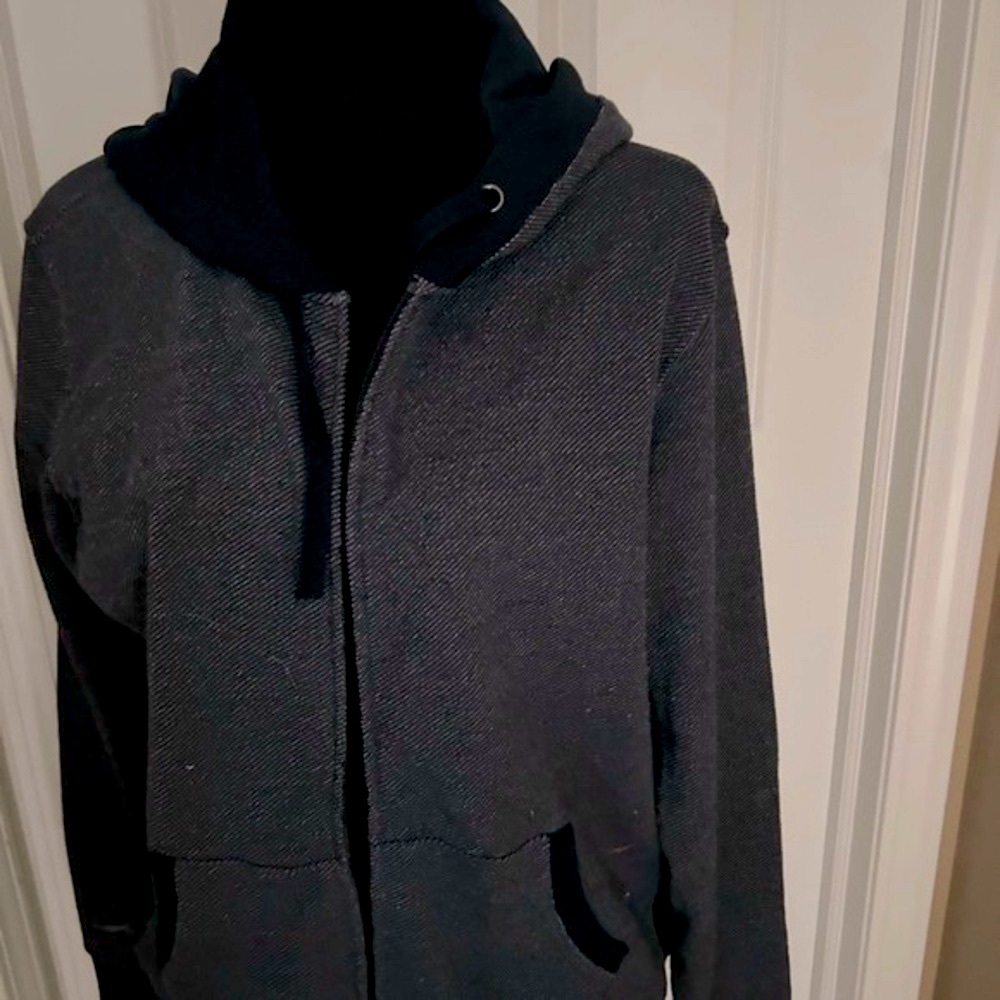 Navy blue casual hoody jacket